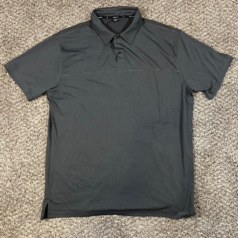 Public Rec Mens Go-To Polo Shirt XL Dark Heather Grey Performance Stretch Golf